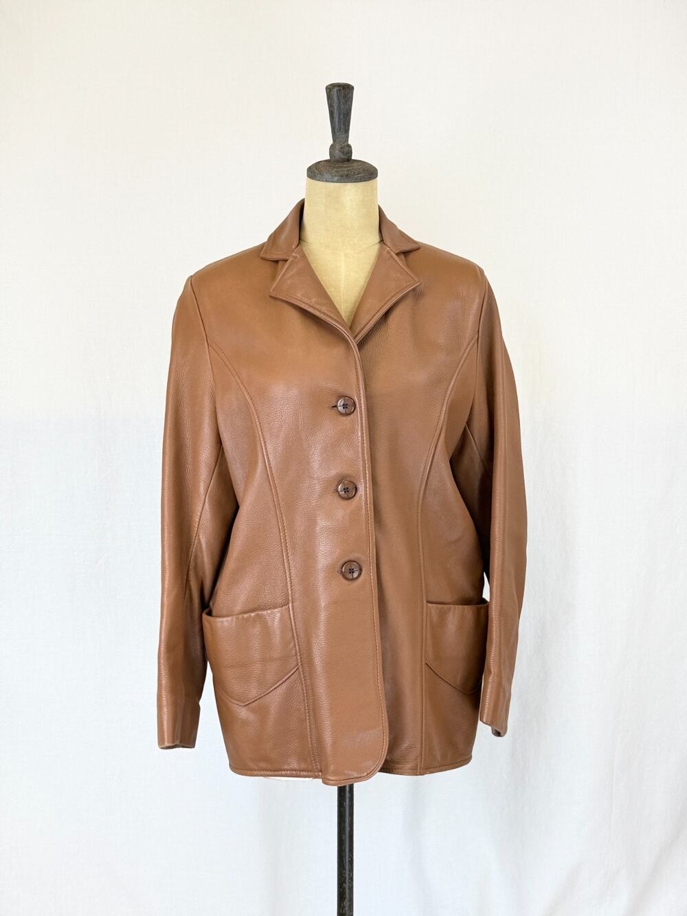 Vintage 50's to 60' Mid Western Sport Tan Deerskin Leather Jacket SZ 12 #0330